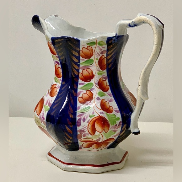 19th Century Vintage Gaudy Welsh Glamorgan Octagonal Soft Paste Pitcher Jug - Picture 16 of 16